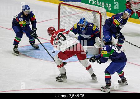 Helsinki, Finnland. 17.. Mai 2022. TOR Bau Mathias (Denamark) während der Weltmeisterschaft - Italien gegen Dänemark, Eishockey in Helsinki, Finnland, Mai 17 2022 Quelle: Independent Photo Agency/Alamy Live News Stockfoto