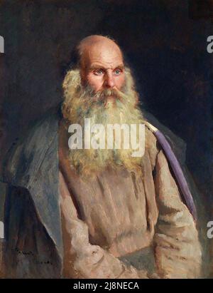 Ilya Repin. Gemälde mit dem Titel „Study of an Old man“ von der in der Ukraine geborenen russischen Künstlerin Ilya Jefimovich Repin (1844-1930), Öl auf Leinwand, 1878 Stockfoto