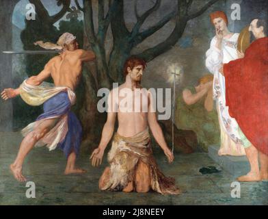 Die Enthauptung des heiligen Johannes des Täufers durch den französischen Künstler Pierre Puvis de Chavannes (1824-1898), Öl auf Leinwand, c. 1869 Stockfoto