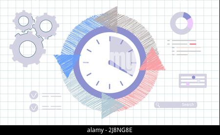 Agile Entwicklungsentscheidungen Methodik Geschäftskonzept Agiler Lebenszyklus für Softwareentwicklungsdiagramm effektive Teamarbeit für Projektsprint Stock Vektor