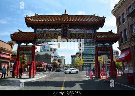 Chinatowns Eingang in Victoria BC, Kanada Stockfoto