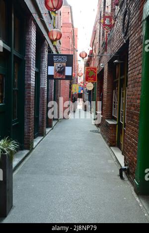 FAN TAN GASSE IN VICTORIA BC, CHINATOWN, KANADA Stockfoto