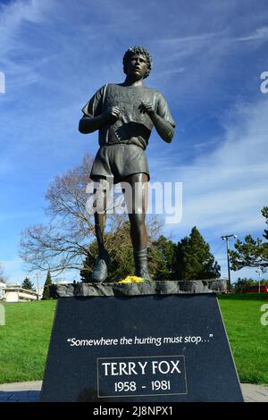 Kanadas Held, die Terry Fox-Statue in Victoria BC, Kanada Stockfoto