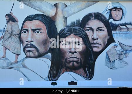 Wandgemälde von Chemainus BC, Kanada Stockfoto
