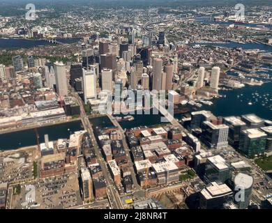 17. Mai 2022, Boston, Massachusetts, USA: Luftaufnahme von Boston, MA. Quelle: Keiko Hiromi/AFLO/Alamy Live News Stockfoto