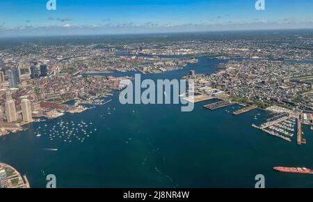 17. Mai 2022, Boston, Massachusetts, USA: Luftaufnahme von Boston, MA. Quelle: Keiko Hiromi/AFLO/Alamy Live News Stockfoto