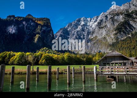 Die berühmtesten Orte in Bayern, Deutschland und Österreich, Berge, Seen und Wasserfälle Stockfoto