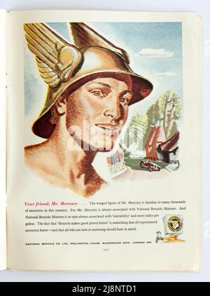 Alt 1950s British Advertising for National Benzole Co Ltd Stockfoto