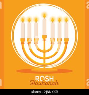 Poster Kronleuchter Honig rosh hashanah Vektor-Illustration Stock Vektor