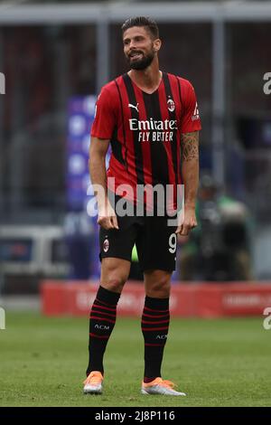 San Siro Stadium, Mailand, Italien, 15. Mai 2022, Olivier Giroud (AC Mailand) reagiert während des Spiels AC Mailand gegen Atalanta BC - italienische Fußballserie A Stockfoto