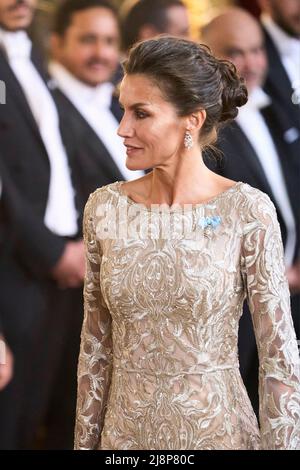 Madrid, Madrid, Spanien. 17.. Mai 2022. Königin Letizia von Spanien nimmt am 17. Mai 2022 am Gala Diner im Königlichen Palast in Madrid, Spanien, Teil (Bildquelle: © Jack Abuin/ZUMA Press Wire) Stockfoto