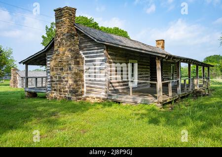 Kommandant Officer's Quarters an der Fort Gibson Historic Site in Fort Gibson, Oklahoma. (USA) Stockfoto