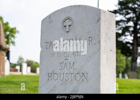 Grabstein für Talahina Rogers (1799-1839), Cherokee-Ehefrau von General Sam Houston, auf dem Fort Gibson National Cemetery in Fort Gibson, Oklahoma. (USA) Stockfoto