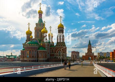 Verkündigungsturm und Kathedrale der Verkündigung der Seligen Jungfrau. Yoshkar-Ola. Russland Stockfoto