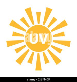 UV-Strahlung Symbol Vektor Solar-UV-Licht Symbol für Grafik-Design, Logo, Website, Social Media, mobile App, UI-Abbildung. Stock Vektor