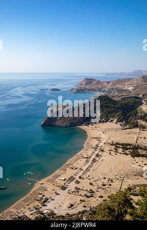 Blick vom heiligen Kloster panagia tsambika (kyra psili) Stockfoto