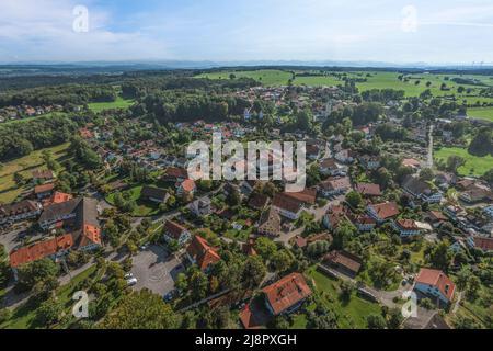 Luftaufnahme nach Irsee bei Kaufbeuren Stockfoto