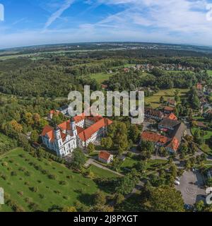 Luftaufnahme nach Irsee bei Kaufbeuren Stockfoto