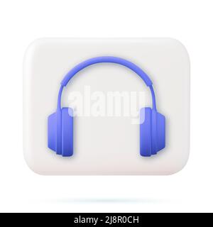 3D Kopfhörersymbol. Stock Vektor