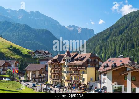 Selva ein Alpendorf in den Dolomiten, Italien Stockfoto