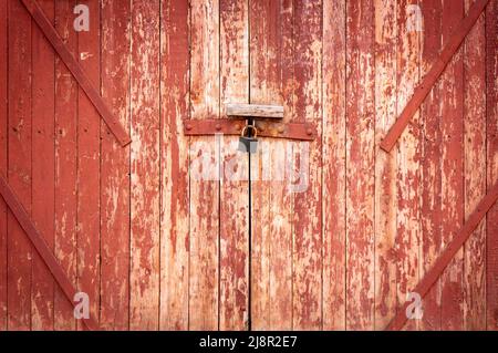 Vintage Holz Hintergrund. Grunge Holz verwittert, Eiche oder Kiefer texturierte Planken. Im Alter von brauner oder roter Farbe. Eine alte Scheune getragen oder antiken hölzernen Zaun mit c Stockfoto
