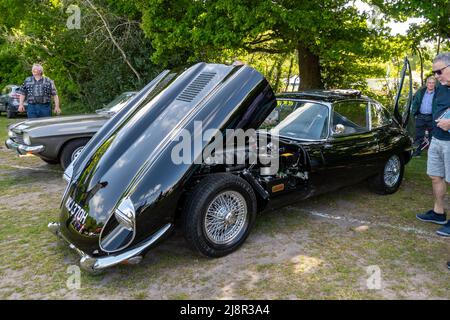 1969 Jaguar E-TYPE auf einer Oldtimer-Show in Großbritannien Stockfoto