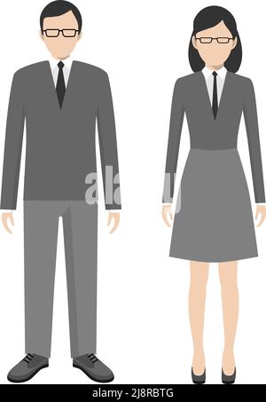 Geschäftsleute. Mann und Frau im flachen Stil Stock Vektor