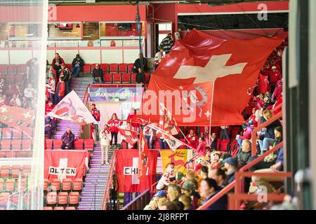 Helsinki, Finnland. 17.. Mai 2022. Fans SUI im Spiel SCHWEIZ, Kasachstan., . Saison 2021/2022 Credit: Peter Schatz/Alamy Live News Stockfoto