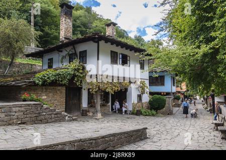 Gebäude in Etar Architektur- und Ethnographischen Komplex in der Nähe von Gabrovo Stadt im Norden Bulgariens Stockfoto