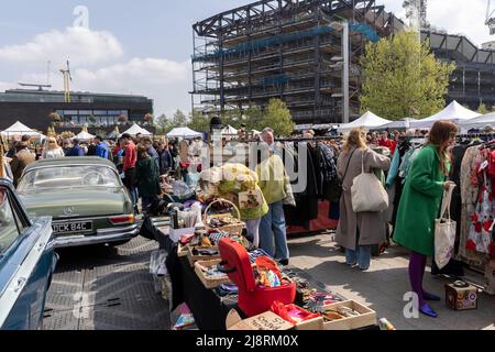 Classic Car Boot Sale, Granary Square, London, England, Großbritannien Stockfoto