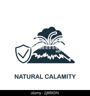 Symbol für natürliche Unheil. Monochrom Simple Insurance Icon für Vorlagen, Webdesign und Infografiken Stock Vektor