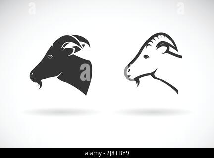Vektor von einem Ziegenkopf-Design auf weißem Hintergrund, Wild Animals. Leicht editierbare Vektorgrafik mit Ebenen Stock Vektor