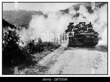 Nazi-Deutsch voll gepanzerte Kampffahrzeug Aktion Beschuss auf Positionen der jugoslawischen Partisanen in Dalmatien durch die deutsche Panzerwaffe StuG III40 Ausf G. WW2 Zweiten Weltkrieg die Sturmschütz III (StuG III) Sturmgewehr war Deutschlands meistgefertigtes voll gepanzertes Kampffahrzeug während des Zweiten Weltkriegs Stockfoto