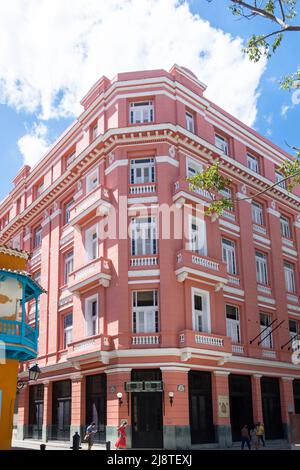 Hotel Ambos Mundos, Calle del Obispo, Alt-Havanna, Havanna, La Habana, Republik Kuba Stockfoto