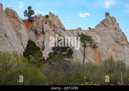 Der unglaublich tolle Garden of the Gods ist ein unverzichtbarer Zwischenstopp, wenn Sie durch Colorado Springs, Colorado, reisen Stockfoto