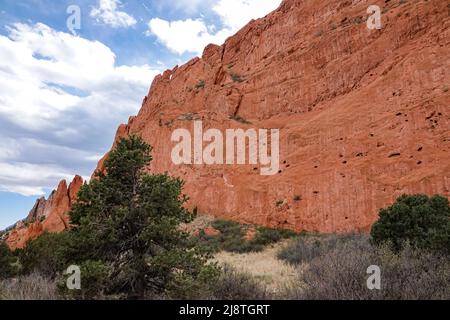 Der unglaublich tolle Garden of the Gods ist ein unverzichtbarer Zwischenstopp, wenn Sie durch Colorado Springs, Colorado, reisen Stockfoto