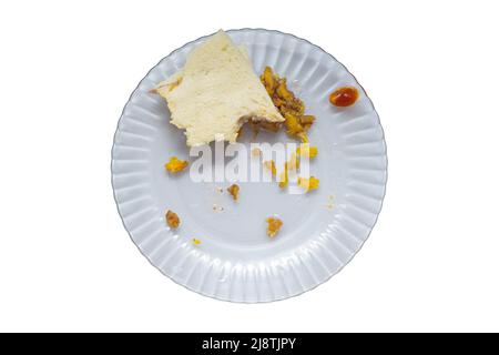 Übrig gebliebenes Sandwich-Brot in einer Glasschleife Stockfoto