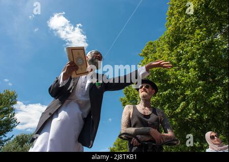 London, 13/08/2017: Predicatore islamico - islamischer Prediger - Speakers Corner, Hyde Park. © Andrea Sabbadini Stockfoto