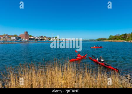 Kleinstadt Kappeln am Schleifjord, Panoramablick über den Fjord, Schleswig-Holstein, Norddeutschland, Europa Stockfoto