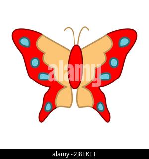 Clip Art von Schmetterling mit Cartoon-Design, Vektor-Illustration Stock Vektor