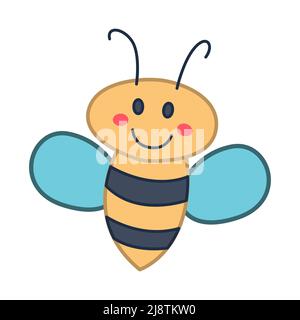 Clip Art von Biene mit Cartoon-Design, Vektor-Illustration Stock Vektor