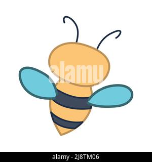 Clip Art von Biene mit Cartoon-Design, Vektor-Illustration Stock Vektor