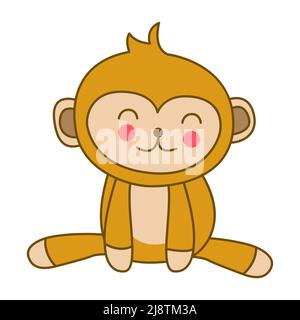Clip Art von Affen mit Cartoon-Design, Vektor-Illustration Stock Vektor