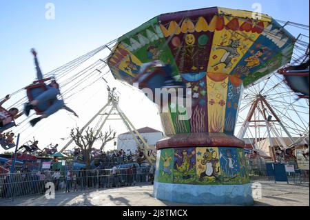 PALÄSTINA, Jenin, Menschen genießen einen Jahrmarkt nach Ende des Ramadan / PALÄSTINA, Jenin, Jahrmarkt Freuden nach dem Ende des Ramadan Fastenmonat Stockfoto