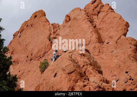 Der unglaublich tolle Garden of the Gods ist ein unverzichtbarer Zwischenstopp, wenn Sie durch Colorado Springs, Colorado, reisen Stockfoto