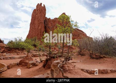 Der unglaublich tolle Garden of the Gods ist ein unverzichtbarer Zwischenstopp, wenn Sie durch Colorado Springs, Colorado, reisen Stockfoto