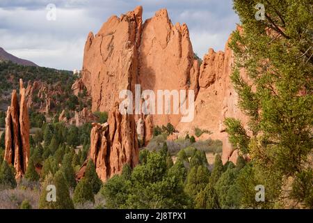 Der unglaublich tolle Garden of the Gods ist ein unverzichtbarer Zwischenstopp, wenn Sie durch Colorado Springs, Colorado, reisen Stockfoto