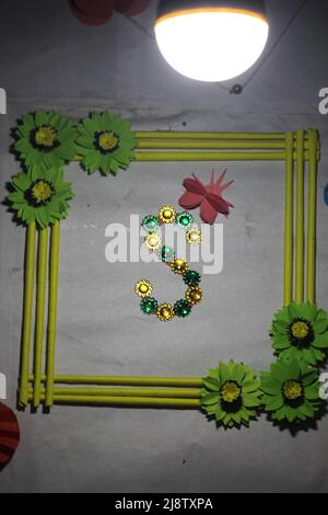 Verschiedene Arten von Blumen aus Papier. Stockfoto