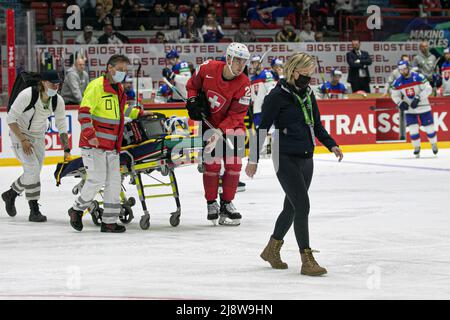 Ice Hall, Helsinki, Finnland, 18. Mai 2022, (Schweiz) während der Weltmeisterschaft - Schweiz gegen Slowakei - Eishockey Stockfoto