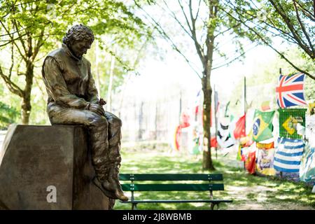 Ayrton Senna-Denkmal auf dem Autodromo Internazionale Enzo e Dino Ferrari in Imola, Italien Stockfoto